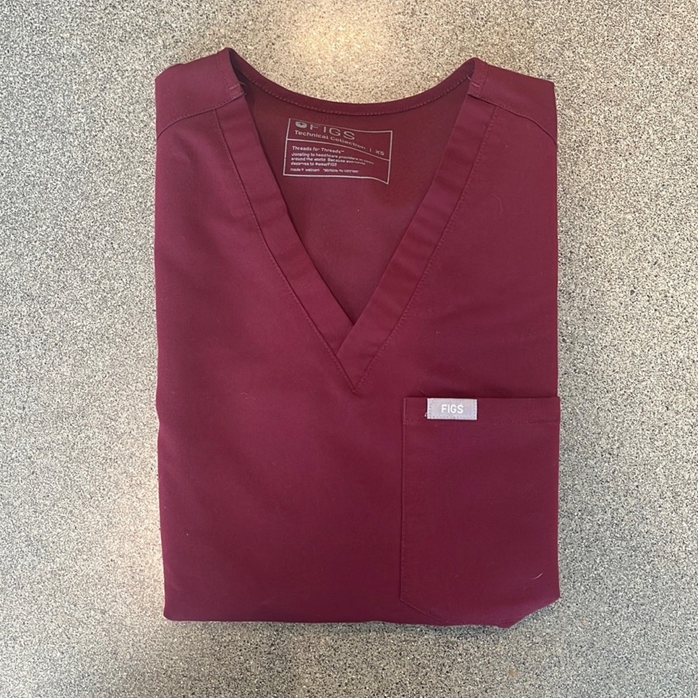 FIGS maroon scrub top